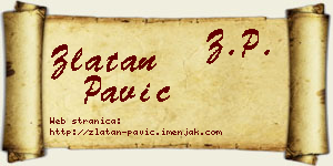 Zlatan Pavić vizit kartica